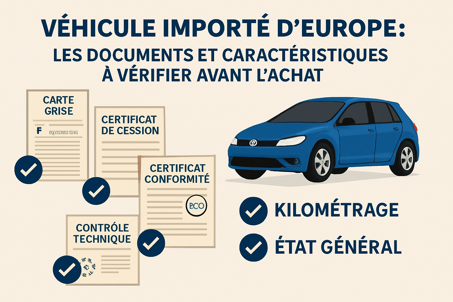 Véhicule acheté en Europe : les documents, et ce que la fiche éclaire