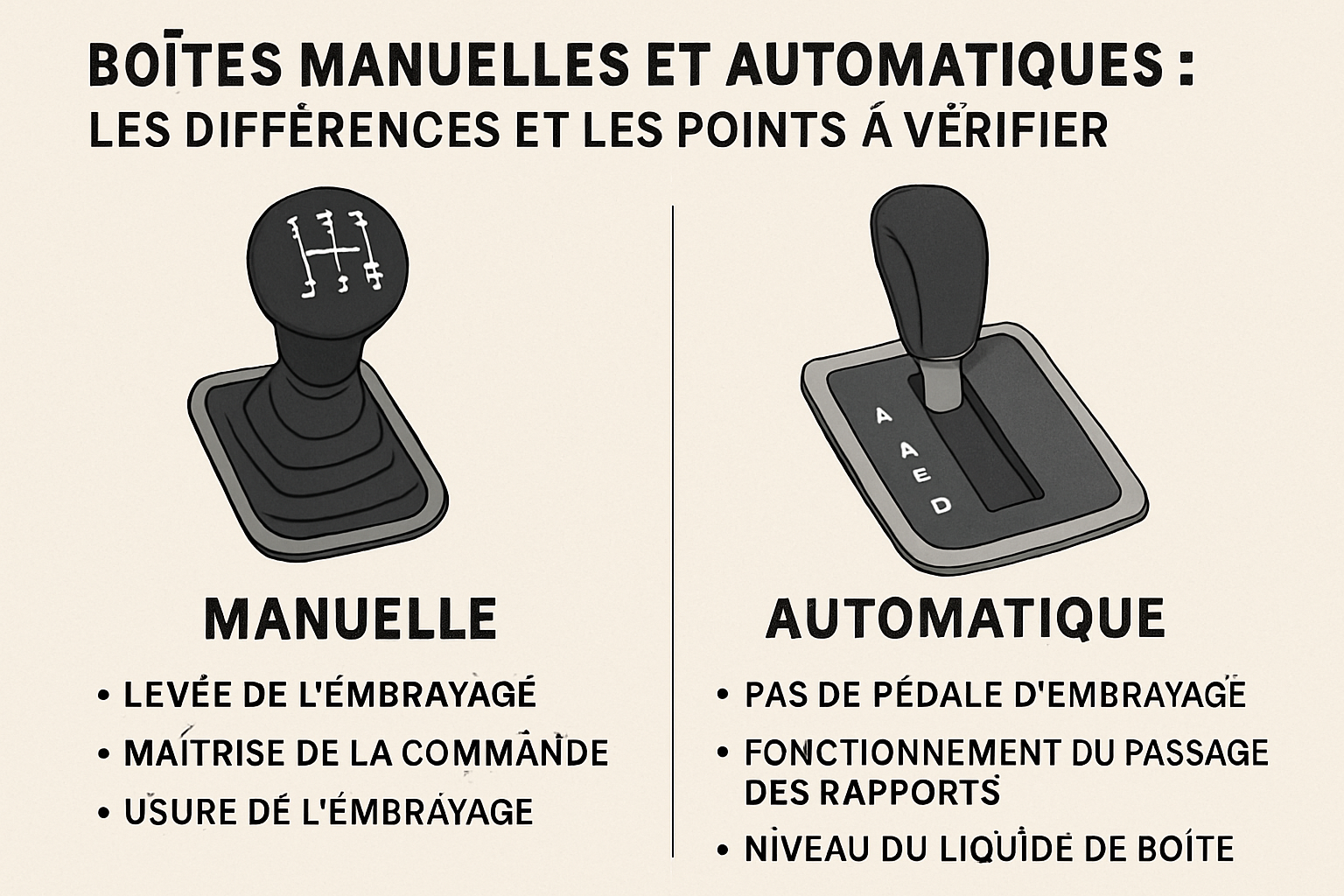 Boîte manuelle, automatique ou robotisée : ce que la fiche code