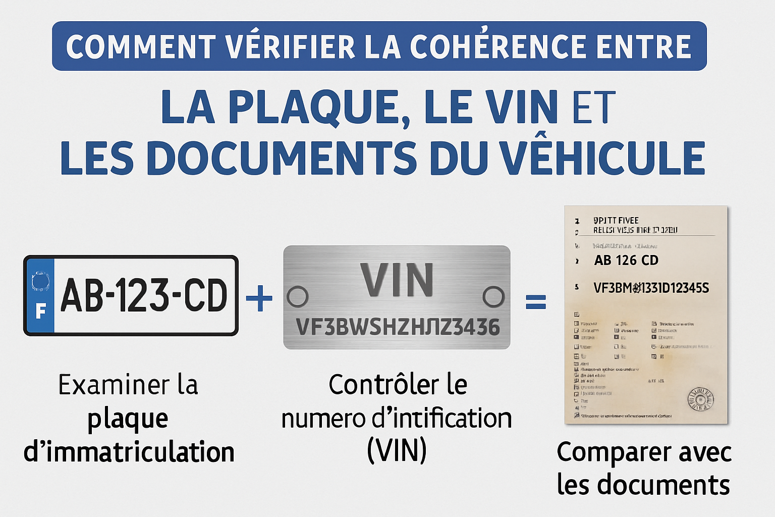 Plaque et VIN : ils ne se « correspondent » pas, ils désignent la même voiture