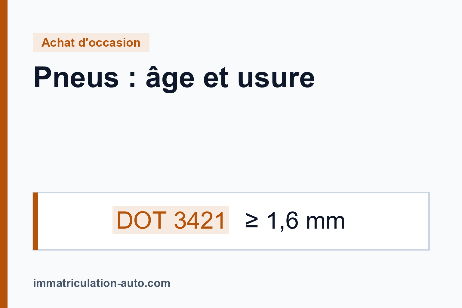 Pneus d'une occasion : âge, usure, cohérence des quatre