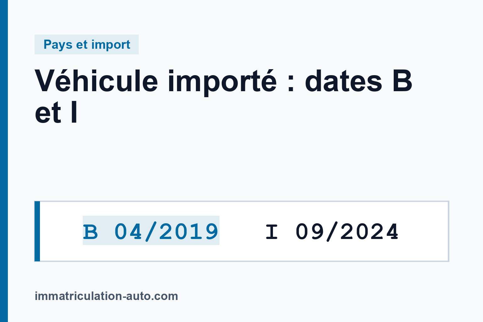 Véhicule importé : lire les dates B et I du certificat